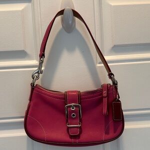 Small genuine leather pink Coach purse. Vintage